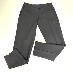 Theory Ibbey 2 Black Wool Blend Mid Rise Straight Leg Dress Pants 6